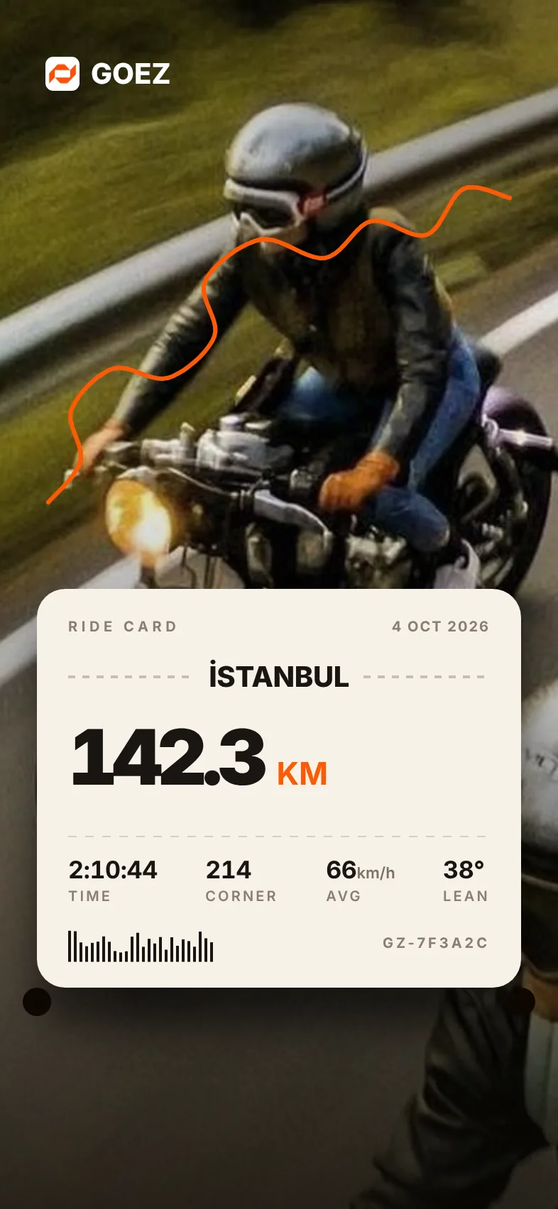 Route Card story template styled like a ticket