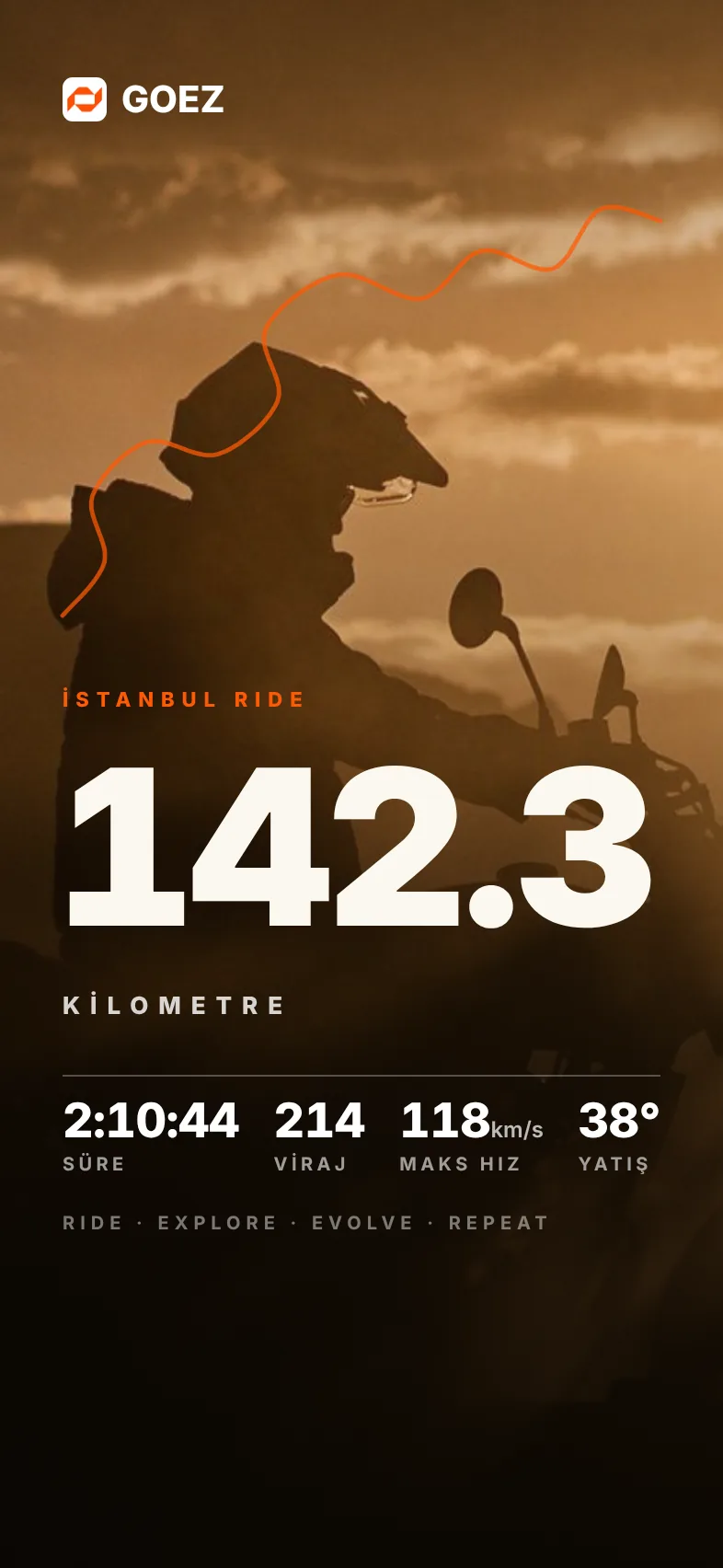 Poster hikâye şablonu: büyük mesafe yazısı